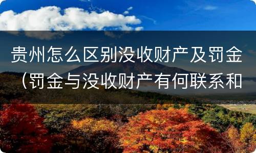 贵州怎么区别没收财产及罚金（罚金与没收财产有何联系和区别?）