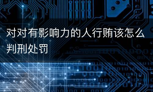 对对有影响力的人行贿该怎么判刑处罚