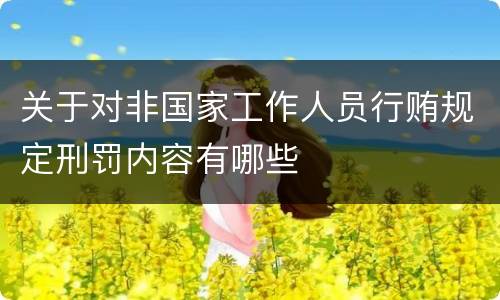关于对非国家工作人员行贿规定刑罚内容有哪些