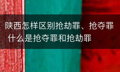 陕西怎样区别抢劫罪、抢夺罪 什么是抢夺罪和抢劫罪