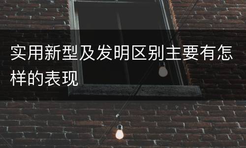 实用新型及发明区别主要有怎样的表现