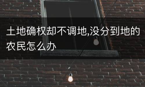 土地确权却不调地,没分到地的农民怎么办
