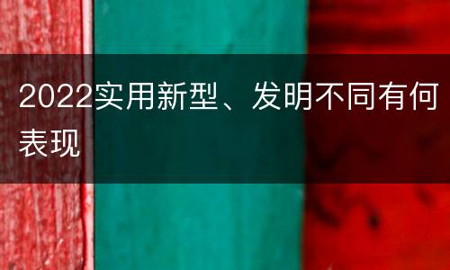 2022实用新型、发明不同有何表现