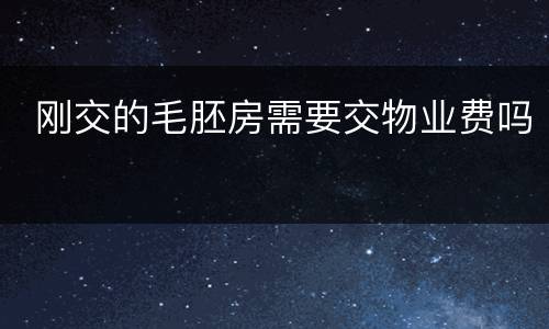  刚交的毛胚房需要交物业费吗