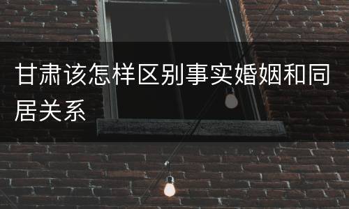 甘肃该怎样区别事实婚姻和同居关系