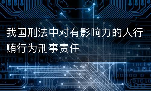 我国刑法中对有影响力的人行贿行为刑事责任