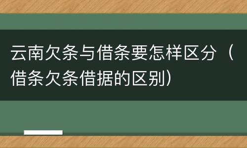云南欠条与借条要怎样区分（借条欠条借据的区别）