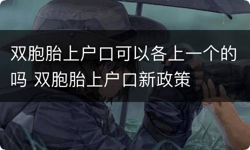 双胞胎上户口可以各上一个的吗 双胞胎上户口新政策