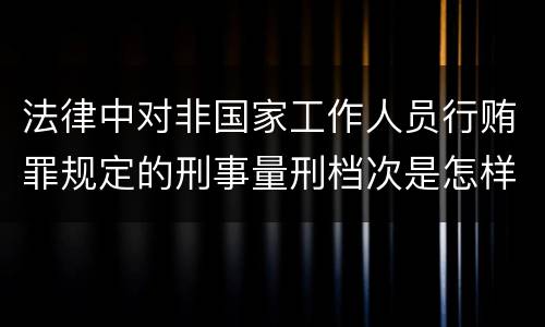 法律中对非国家工作人员行贿罪规定的刑事量刑档次是怎样的