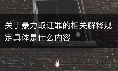 关于暴力取证罪的相关解释规定具体是什么内容