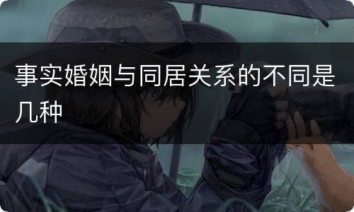 事实婚姻与同居关系的不同是几种