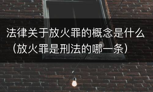 法律关于放火罪的概念是什么（放火罪是刑法的哪一条）