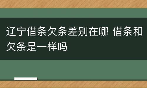 辽宁借条欠条差别在哪 借条和欠条是一样吗