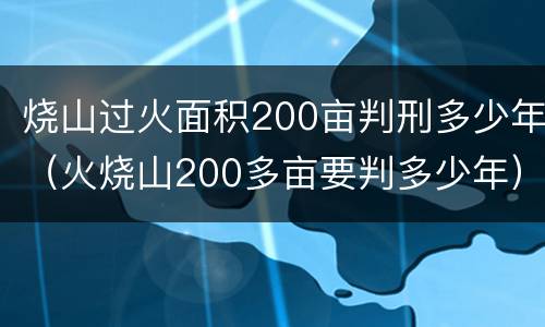 烧山过火面积200亩判刑多少年（火烧山200多亩要判多少年）