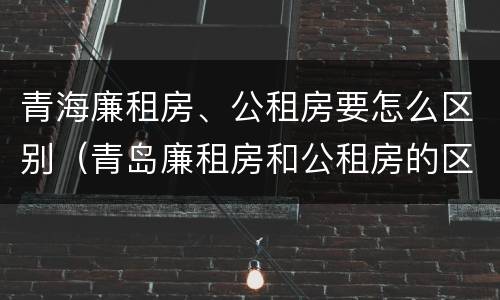 青海廉租房、公租房要怎么区别（青岛廉租房和公租房的区别）