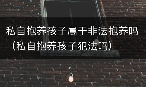 私自抱养孩子属于非法抱养吗（私自抱养孩子犯法吗）