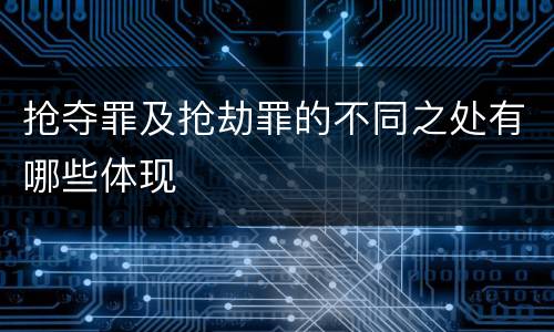 抢夺罪及抢劫罪的不同之处有哪些体现