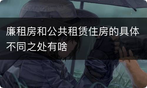 廉租房和公共租赁住房的具体不同之处有啥