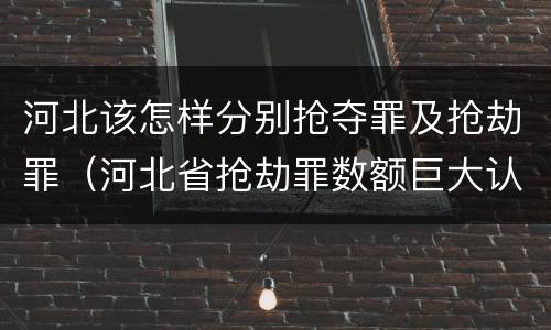 河北该怎样分别抢夺罪及抢劫罪（河北省抢劫罪数额巨大认定标准）