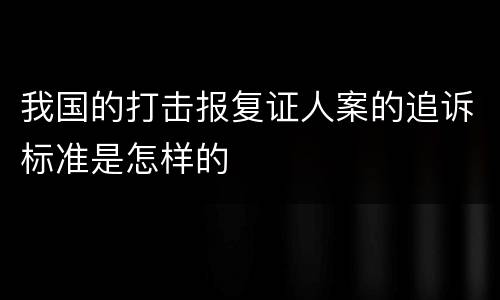 我国的打击报复证人案的追诉标准是怎样的