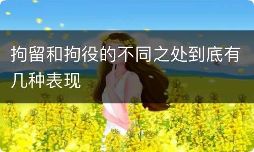 拘留和拘役的不同之处到底有几种表现
