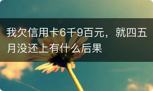我欠信用卡6千9百元，就四五月没还上有什么后果