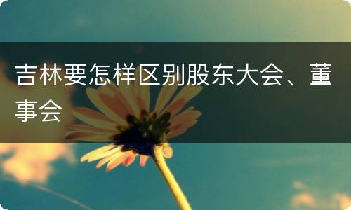 吉林要怎样区别股东大会、董事会