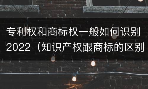专利权和商标权一般如何识别2022（知识产权跟商标的区别）