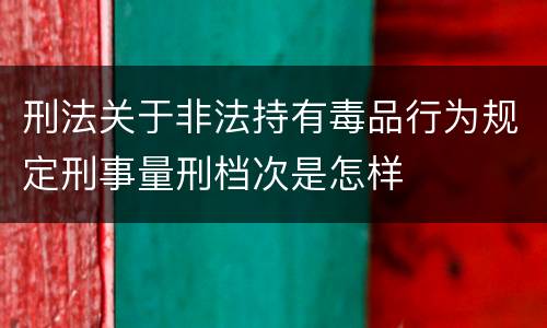 刑法关于非法持有毒品行为规定刑事量刑档次是怎样