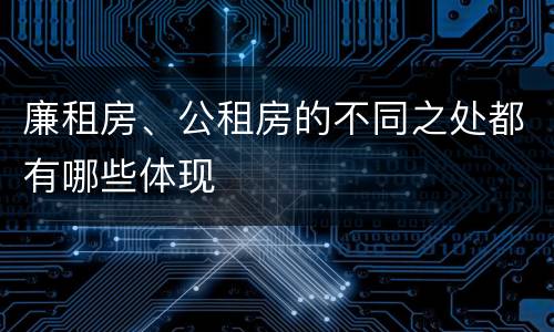 廉租房、公租房的不同之处都有哪些体现