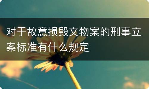 对于故意损毁文物案的刑事立案标准有什么规定