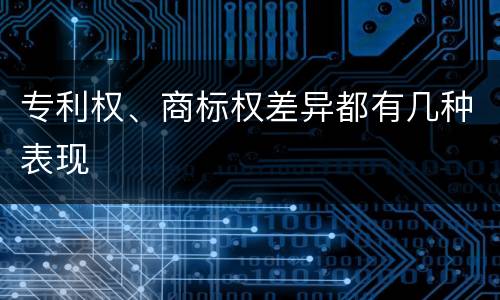 专利权、商标权差异都有几种表现
