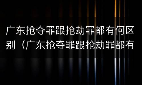 广东抢夺罪跟抢劫罪都有何区别（广东抢夺罪跟抢劫罪都有何区别和联系）