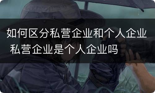 如何区分私营企业和个人企业 私营企业是个人企业吗