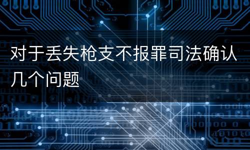对于丢失枪支不报罪司法确认几个问题