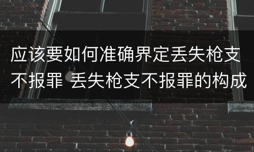应该要如何准确界定丢失枪支不报罪 丢失枪支不报罪的构成要件