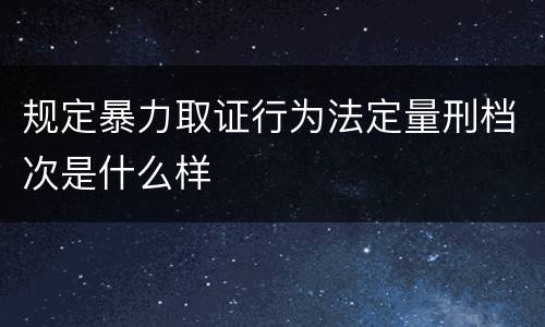 规定暴力取证行为法定量刑档次是什么样