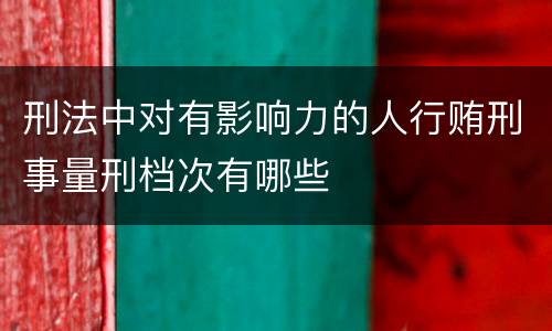 刑法中对有影响力的人行贿刑事量刑档次有哪些