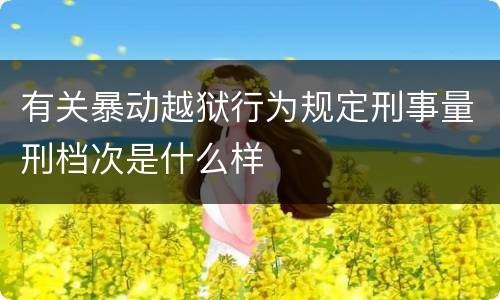 有关暴动越狱行为规定刑事量刑档次是什么样