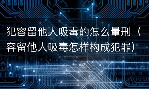 犯容留他人吸毒的怎么量刑（容留他人吸毒怎样构成犯罪）