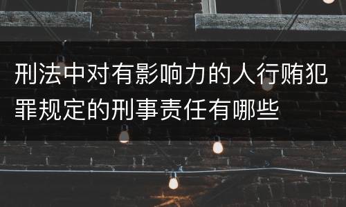 刑法中对有影响力的人行贿犯罪规定的刑事责任有哪些