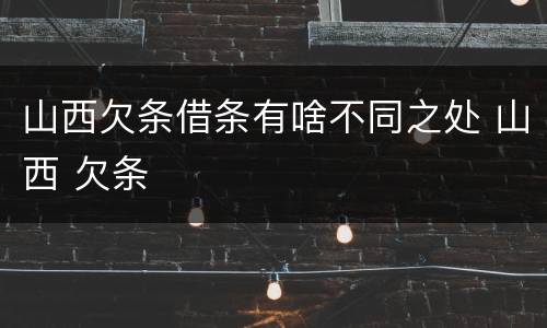 山西欠条借条有啥不同之处 山西 欠条