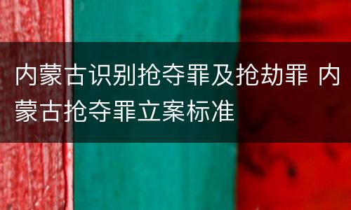 内蒙古识别抢夺罪及抢劫罪 内蒙古抢夺罪立案标准
