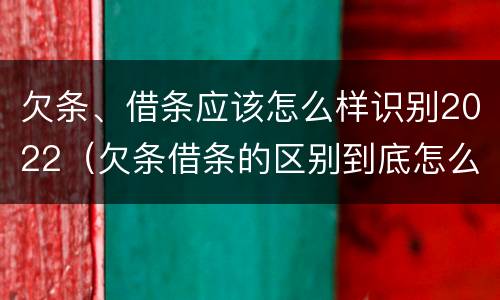欠条、借条应该怎么样识别2022（欠条借条的区别到底怎么写）