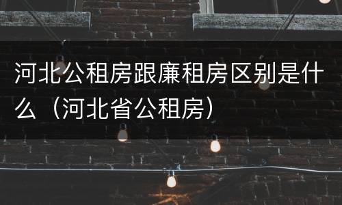 河北公租房跟廉租房区别是什么（河北省公租房）