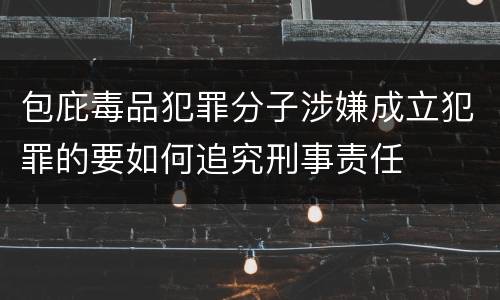 包庇毒品犯罪分子涉嫌成立犯罪的要如何追究刑事责任