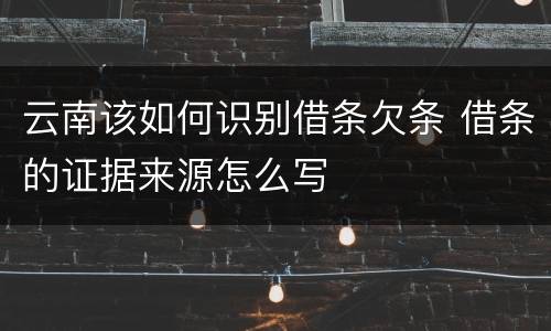 云南该如何识别借条欠条 借条的证据来源怎么写