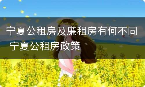 宁夏公租房及廉租房有何不同 宁夏公租房政策