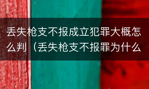 丢失枪支不报成立犯罪大概怎么判（丢失枪支不报罪为什么是结果犯）