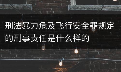 刑法暴力危及飞行安全罪规定的刑事责任是什么样的
